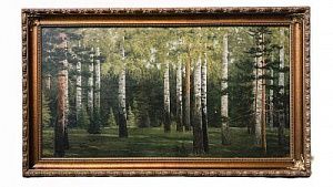(П) Бровар Яков Иванович (1864-1941) - Березовая роща. 1904 г. Холст, масло. 65,5 х 120,5 см. С ...
