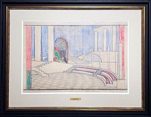 (М) Экстер Александра Александровна (1882-1949) - Эскиз декорации к театральной постановке ...