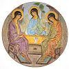 (П) Блюдо «Святая Троица». XX в. Керамика. Диаметр - 42 см.