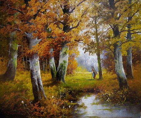 Minna Bachmann (ок. 1860-1887) Осенний пейзаж. 1880-е гг.
