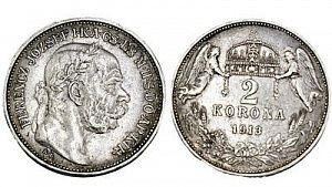 (П) 2 кроны 1913 г. Австро-Венгрия, император Франц-Иосиф. XF