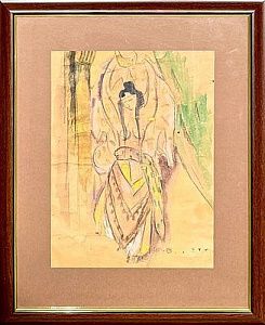 (М) Лентулов Аристарх Васильевич (1882-1943) - Восточная танцовщица. Начало ХХ в. Бумага, ...