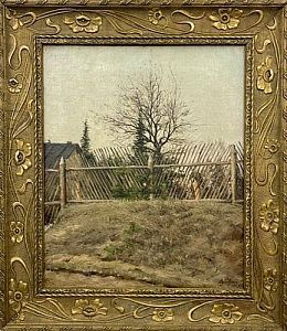(П) Дубовской Николай Никанорович (1859-1918) - Деревенский пейзаж. Холст, масло 43 х 36 см ...