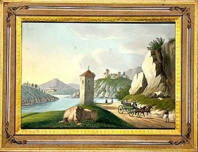 (П) Тобиас Готфрид Шреер (1790 - 1850) - Швейцарский пейзаж. 1835 г. Бумага, акварель, 39,5 х ...