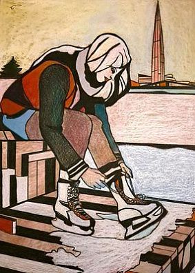 (П) Беречинский Вячеслав Валерьевич (1970 г.р.) - Петроград 2025. 2025 г. Картон, пастель, ...