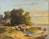 (М) Грузинский Петр Николаевич (1837-1892) - Рыбачки. 1860 г. Холст, масло. 37 х 46,5 см ...