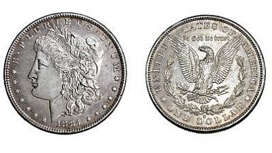 (П) 1 доллар 1881 г. США. XF+
