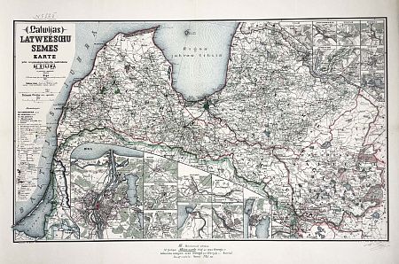 [Из частной коллекции N] Карта Латвии. М. Силин. 1911 г.