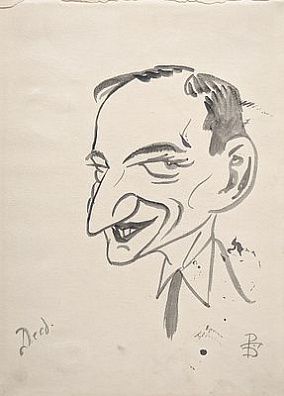 [Мир Искусства] Белкин Вениамин Павлович (1884-1951) - Шарж. Бумага, тушь 34 х 24,5 см лист ...
