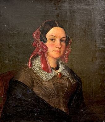 (П) Неизвестный художник - Портрет девушки. 1840-е гг. Холст, масло. 72 х 63 см Холст ...