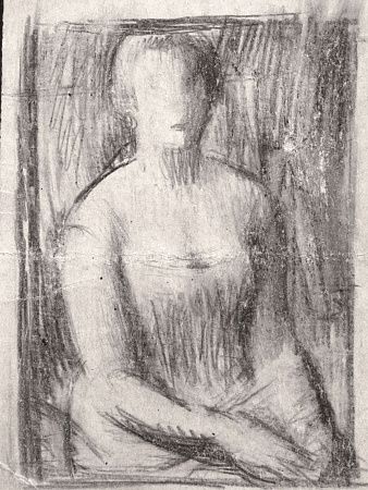 Лебедев Владимир Васильевич (1891-1967) Эскиз женского портрета. 1920-е гг. Разработки подписи