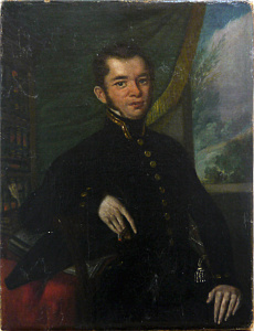 Неизвестный художник Портрет почтового чиновника с сигарой. 1830-1840-е гг.