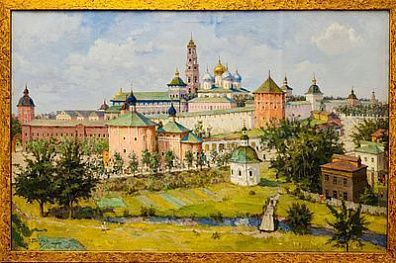 (М) Пичугин Сергей Иванович (1881-1972) - Загорский Кремль или Троицкая Лавра. 1947 г. Холст, ...