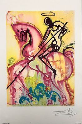 (П) Дали Сальвадор (1904-1989) - Святой Георгий. 1983 г. Бумага, литография. 56 × 36,5 cм
