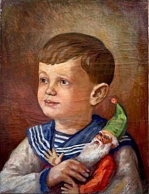 (П) Неизвестный художникПортрет мальчика с игрушкой. Киев, 1942 г.