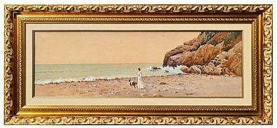(М) Зоммер Рихард-Карл Карлович (1866-1939) - Прогулка вдоль берега моря. 1905 г Картон, ...