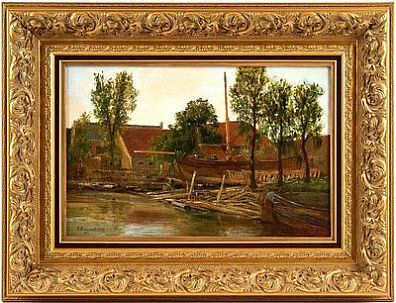 (М) Беггров Александр Карлович (1841-1914) - Лодки. 1879 г. Холст, масло. 30,8 х 47,8 см ...