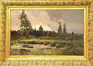 (П) Вучичевич-Сибирский Владимир Дмитриевич (1869–1919) - Пейзаж с болотом. Конец XIX - нач XX ...