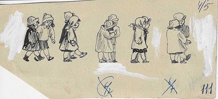 Конашевич Владимир Михайлович (1888-1963) Ясли на прогулке. Иллюстрация к книге Льва Квитко "В гости".