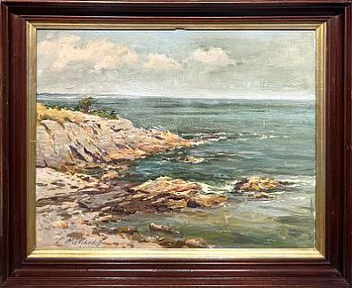 (М) Вещилов Константин Александрович (1878-1945) - Каменистый берег моря. Холст, масло. 55 х 70 ...
