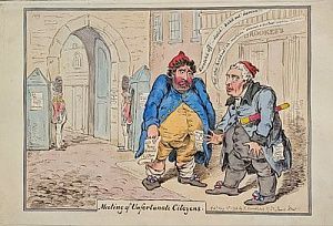 (П) Гиллрей Джеймс (1756–1815) - Собрание несчастных граждан. «Смятение двух опозоренных ...