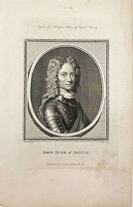 (П) Готфрид Кнеллер (1648—1723) - автор рисунка, Тейлор - гравер. - Джон Кэмпбелл, 2-й герцог ...
