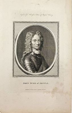 (П) Готфрид Кнеллер (1648—1723) - автор рисунка, Тейлор - гравер. - Джон Кэмпбелл, 2-й герцог ...