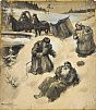 (П) Михайлов-Северный Владимир Николаевич - Телега, 1916 г. Бумага, акварель. 29,5 х 25,5 см ...