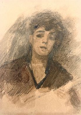 (М) Степанов Алексей Степанович (1858-1923) - Женский портрет. 1910 - е гг. Бумага, смешанная ...