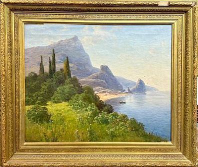 (П) Батурин Виктор Павлович (1863-1938) - Крымский пейзаж. 1900-е гг. Холст, масло 58 х 71 см