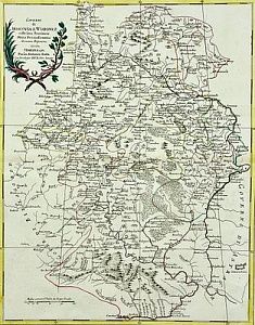 (П) Карта Московской и Воронежской губернии. Венеция, 1782 г. Бумага, офорт 52 х 39 см