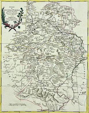 (П) Карта Московской и Воронежской губернии. Венеция, 1782 г. Бумага, офорт 52 х 39 см