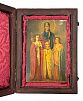(П) Икона "Вера, Надежда, Любовь и мать их Софья". В коробе с металлической накладкой. XX в.