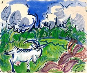 (М) Маврина Татьяна Алексеевна (1900-1996) Коза. 1982 г.