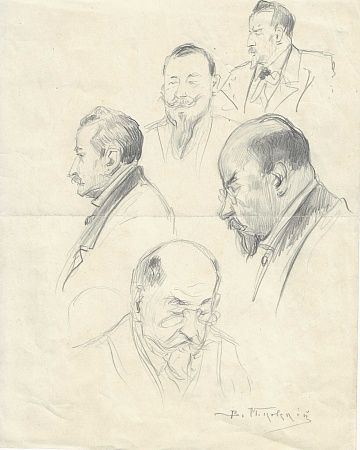 Маковский Владимир Егорович (1846-1920) Наброски мужских портретов. 1890-1900-е гг.