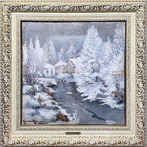 (М) Альтман Александр (1885-1950) - Зимний пейзаж. 1920-е гг. Холст, масло. 65,1 х 65 см ...