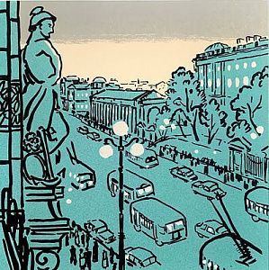 * (П) Ивлев Павел Филатович (1901-1991) - Невский у Елисеевского. Из серии «Ленинград. Конверты ...