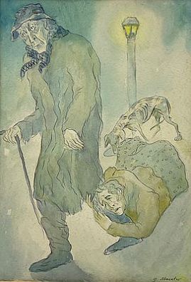 (П) Мусатов Григорий Алексеевич (1889‒1941) Эскиз иллюстрации к повести Ф.М. Достоевского "Униженные и оскорбленные". 1930-е гг.
