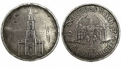 (П) 5 марок 1934 г. Германия, F