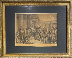 Боварле Жак Фирмен (1731 - 1797) по оригиналу Жана Франсуа де Труа (1679–1752) Мардохай отказывается преклонить колени перед Аманом. 1784 г.