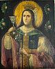 (М) Икона Святая Варвара. Масляная живопись. Украина, вторая половина 19 в. 52 х 42 см Без ...