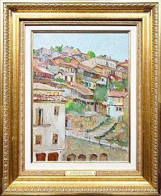 (М) Вахрамеев Александр Иванович (1874-1926) - Тырново. Дома на склоне. 1920-е гг. Холст, ...