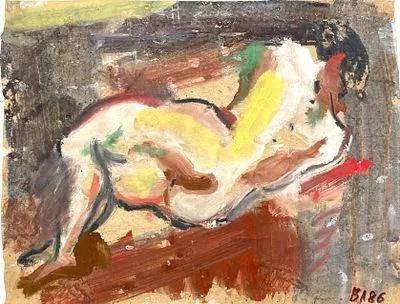 (П) Лукка Валерий Николаевич (г.р. 1945) - Фигура. 1986. Бумага, гуашь. 24,5 х 32 см. Валерий ...