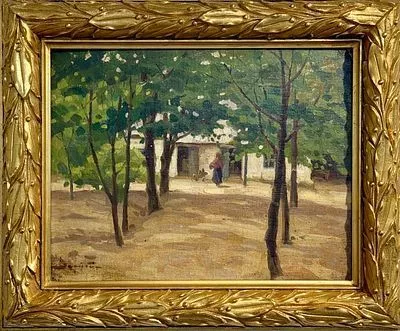 (П) Зарубин Виктор Иванович (1866 - 1928) - Аллея, ведущая к усадьбе. 1910-е гг. Холст на ...