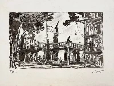 (П) Бенуа Николай Александрович (1901—1988) Постановка "Отелло" Джузеппе Верди в театре «Ла Скала». Акт второй. (1978 г.)