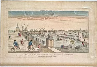 (П) Поль Андре Бассе (1785 - 1819) Вид на ветряные мельницы в Амстердаме. 1700 - 1799 гг.