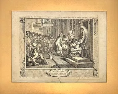 (М) Хогарт Уильям (1697-1764) - Подмастерье женится на дочери своего начальника. Из серии ...