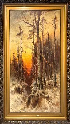 (П) Клевер Юлий Юльевич (1850 -1924) Зимний пейзаж. 1911 г.