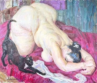 Ляпкало Виктор Александрович (1956 г.р.) - Две грации. 2010 г. Холст, масло. 85 х 100 см ...