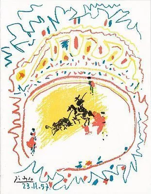 (П) Пабло Пикассо (1881-1973) Тореадор (LA PETITE CORRIDA). 1957 г. Бумага, литография. 30 х 23 см